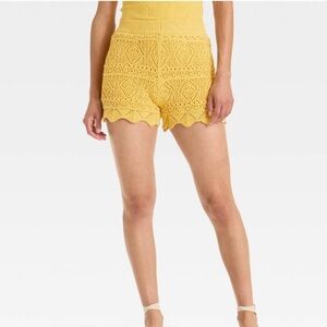 Yellow Crochet Shorts - A New Day
